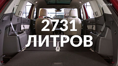 Габариты багажника Volkswagen Teramont - 3 и 2 ряд сложены